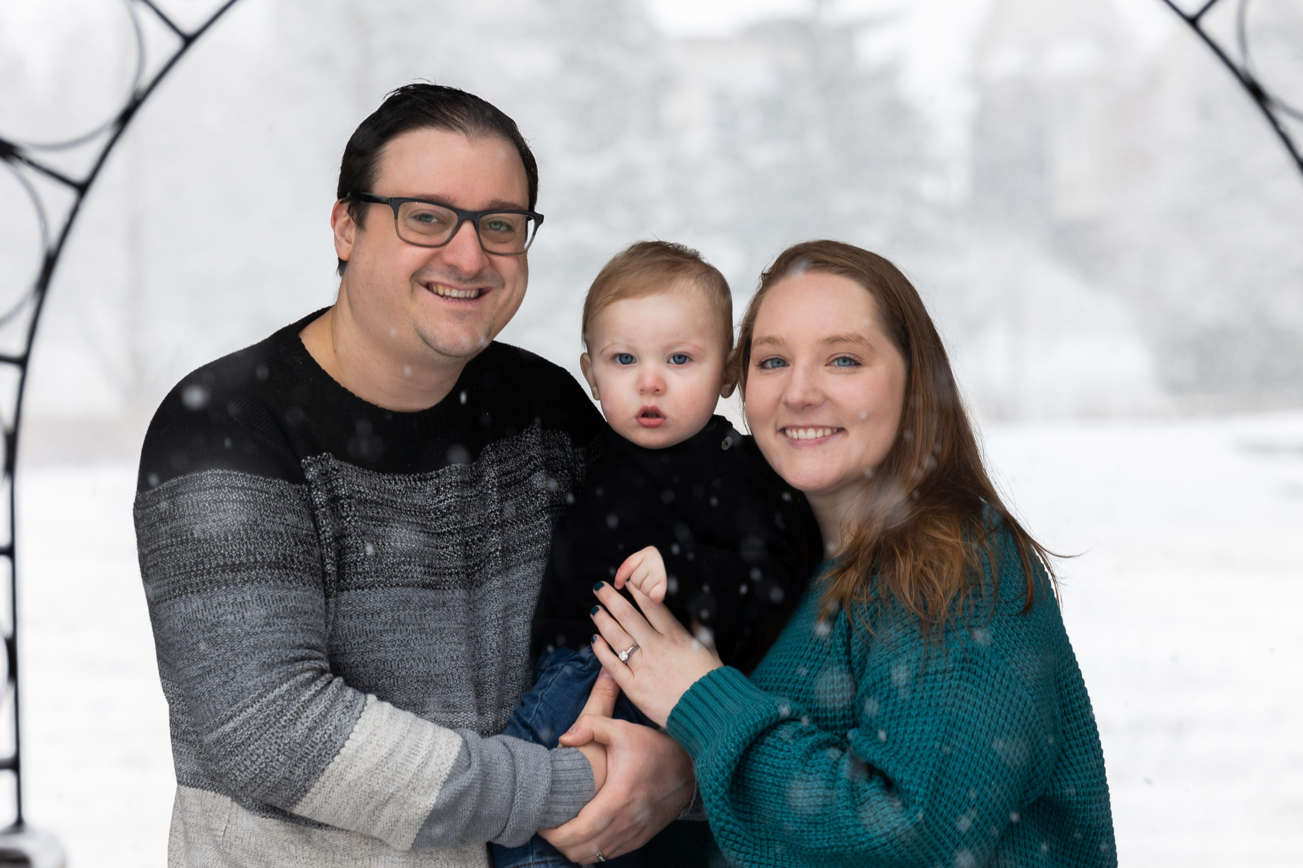 Family photos in the snow.